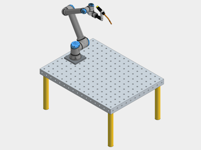 Universal Robots UR10e on a welding table